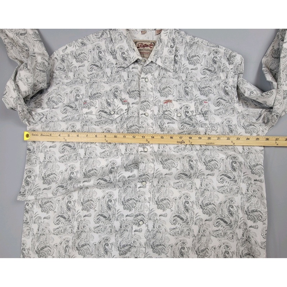 Rafter C Cowboy Collection Pro Flex 45 Pearl Snap Long Sleeve Paisley 2XLT Shirt - Picture 3 of 10